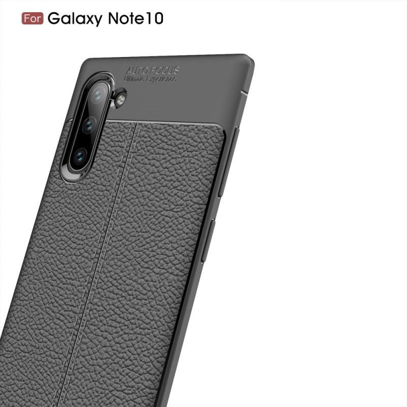 Kryt Na Samsung Galaxy Note 10 Litchi S Dvojitým Koženým Efektem