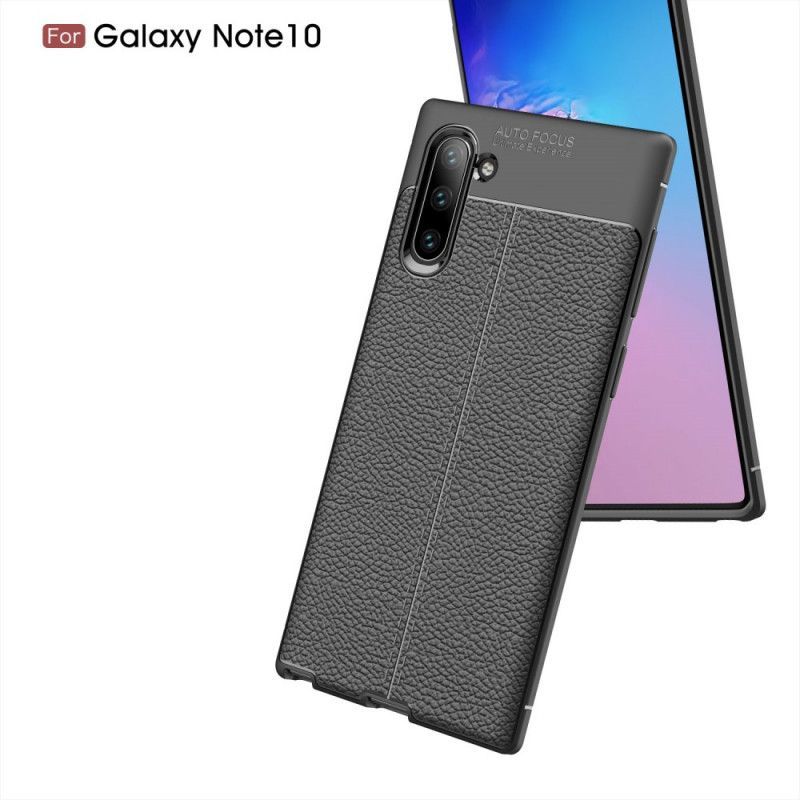 Kryt Na Samsung Galaxy Note 10 Litchi S Dvojitým Koženým Efektem