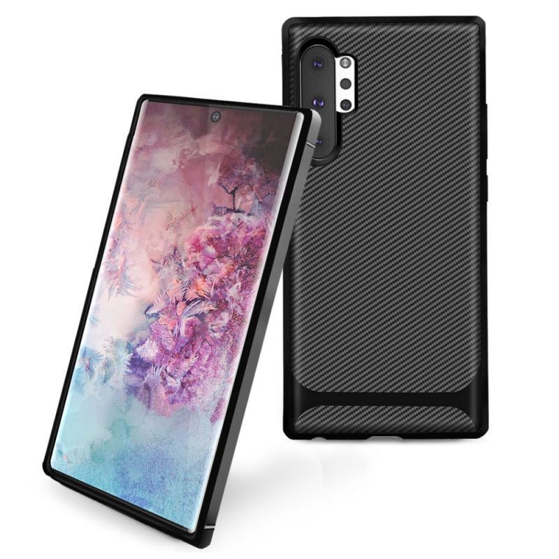 Kryt Na Samsung Galaxy Note 10 Plus Keprové Uhlíkové Vlákno