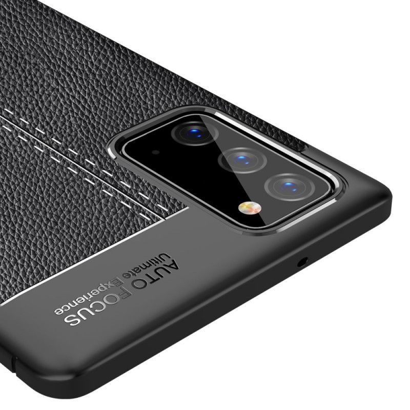 Kryt Na Samsung Galaxy Note 20 Litchi S Dvojitým Koženým Efektem