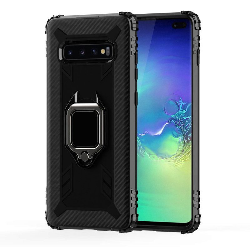 Kryt Na Samsung Galaxy S10 Plus Prsten A Uhlíkové Vlákno