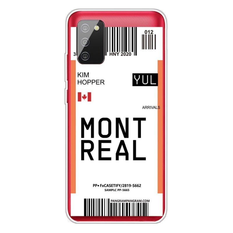 Kryt Samsung Galaxy A02s Palubní Vstupenka Do Montrealu