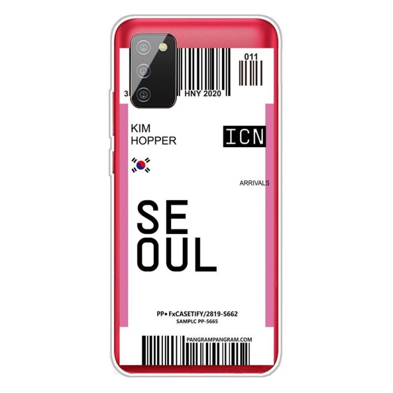 Kryt Samsung Galaxy A02s Palubní Vstupenka Do Soulu