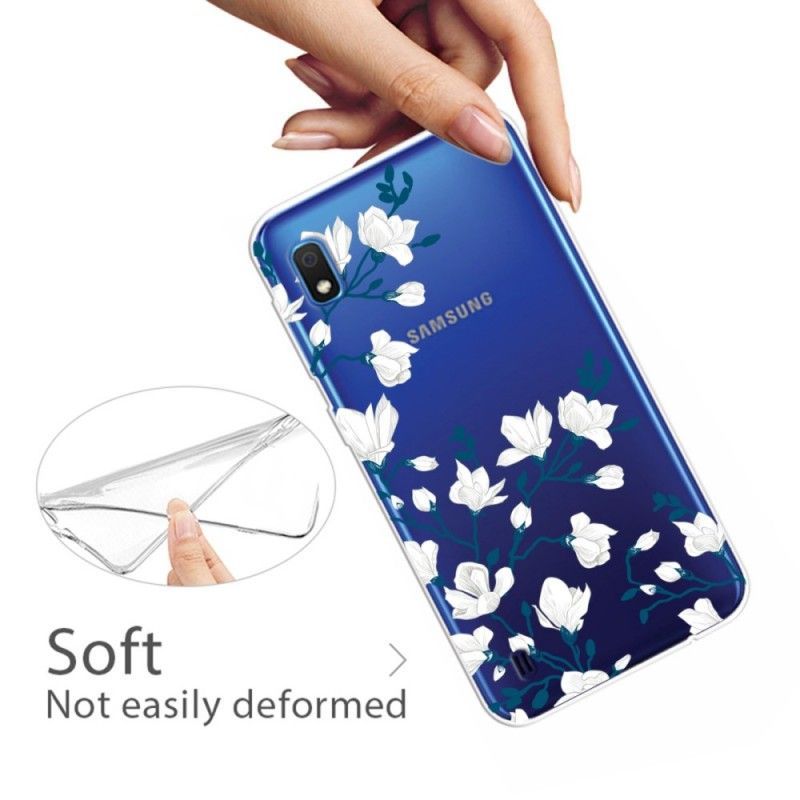 Kryt Samsung Galaxy A10 Bílé Květy