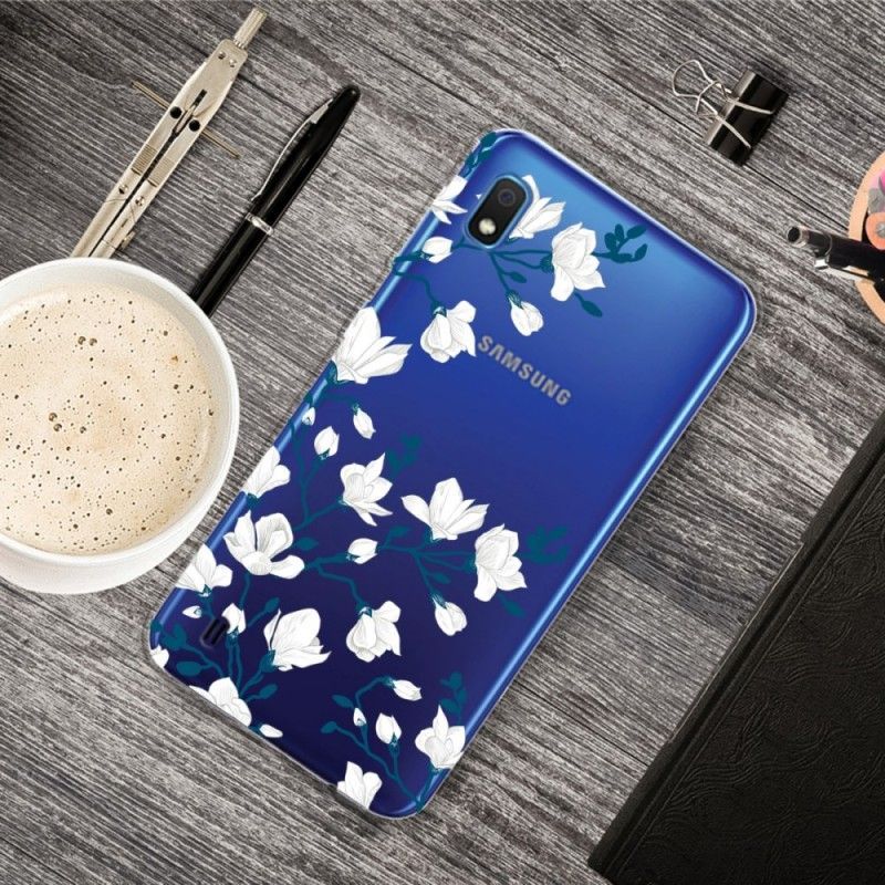 Kryt Samsung Galaxy A10 Bílé Květy