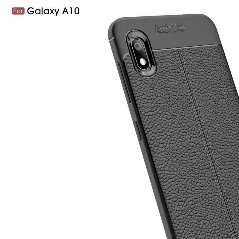 Kryt Samsung Galaxy A10 Litchi S Dvojitým Koženým Efektem