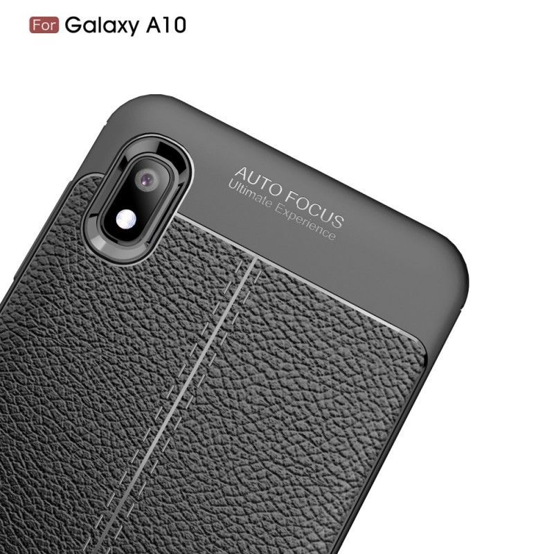 Kryt Samsung Galaxy A10 Litchi S Dvojitým Koženým Efektem