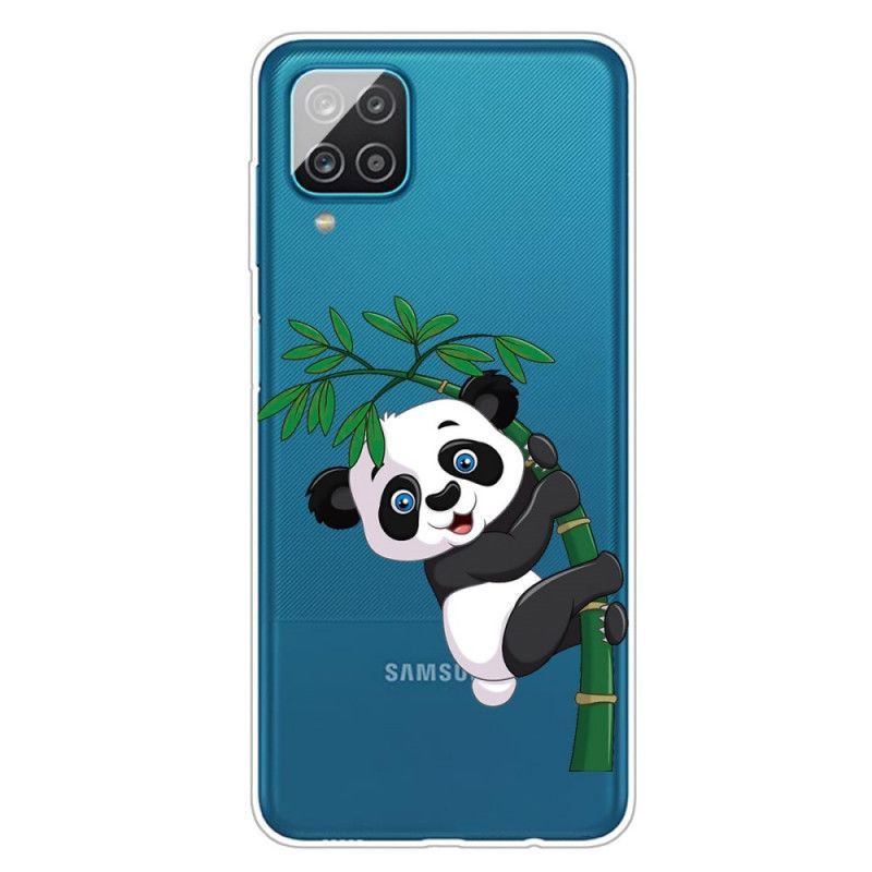 Kryt Samsung Galaxy A12 Průhledná Panda Na Bambusu