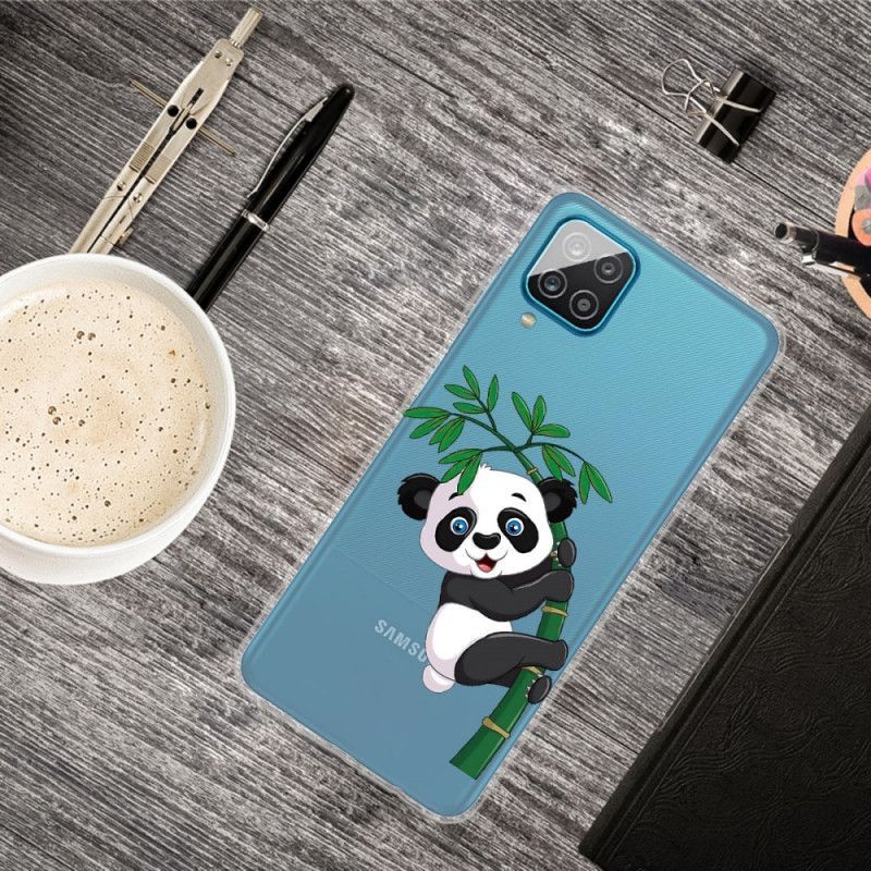 Kryt Samsung Galaxy A12 Průhledná Panda Na Bambusu