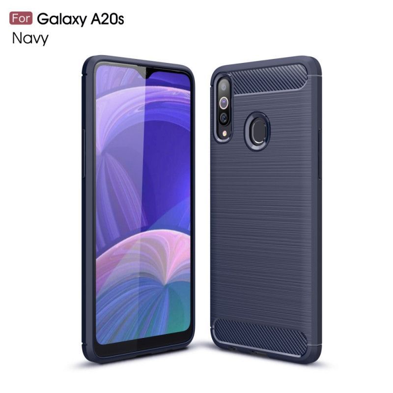 Kryt Samsung Galaxy A20s Kartáčované Uhlíkové Vlákno