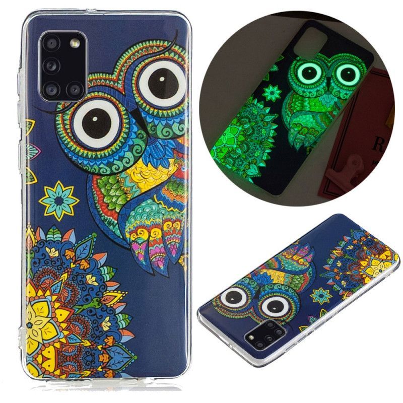 Kryt Samsung Galaxy A31 Fluorescenční Mandala Sova