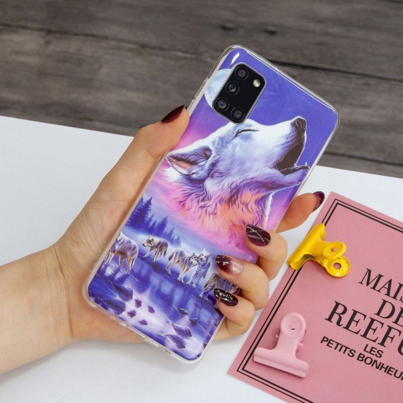 Kryt Samsung Galaxy A31 Fluorescenční Řada Vlků