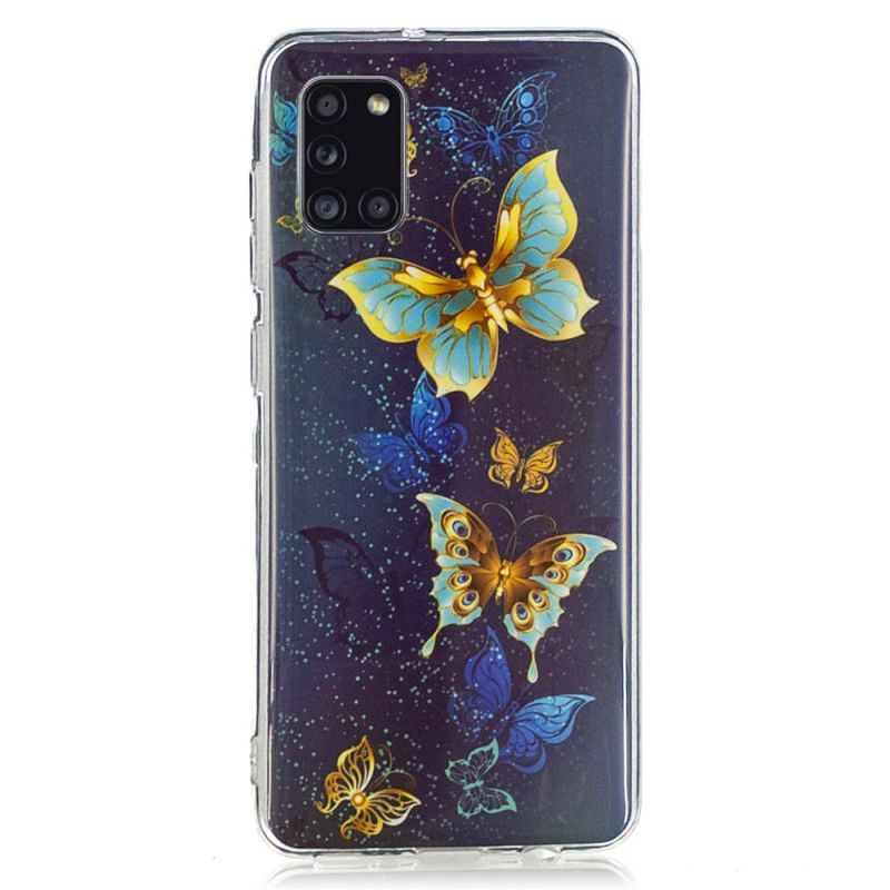 Kryt Samsung Galaxy A31 Řada Fluorescenčních Motýlů