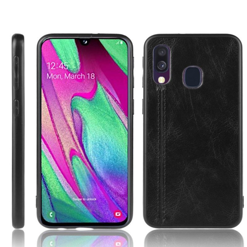 Kryt Samsung Galaxy A40 Efekt Kůže Ve Švu