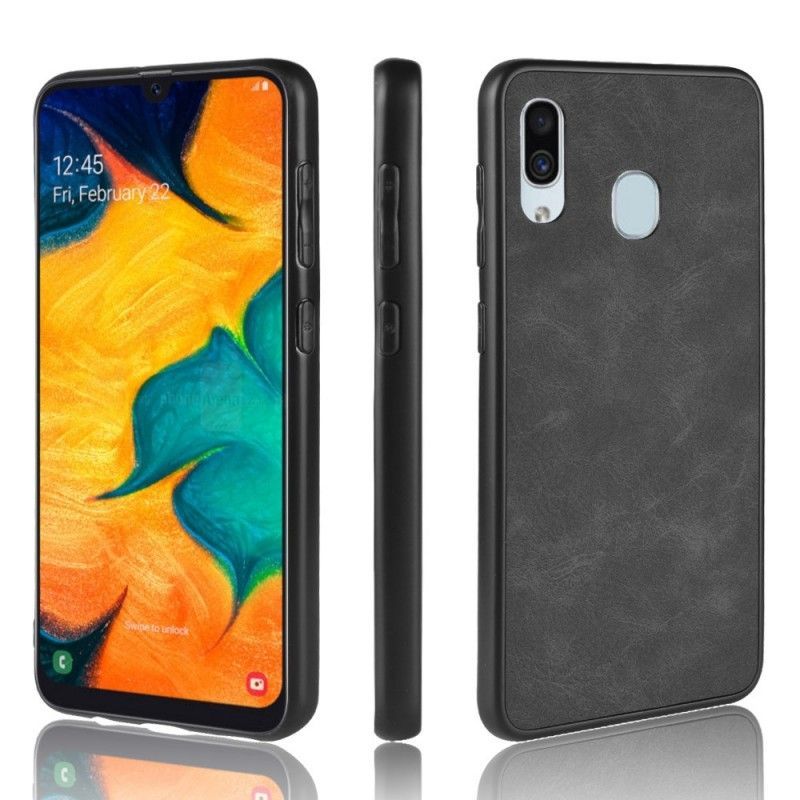 Kryt Samsung Galaxy A40 Kožený Efekt Vintage Vzhledu