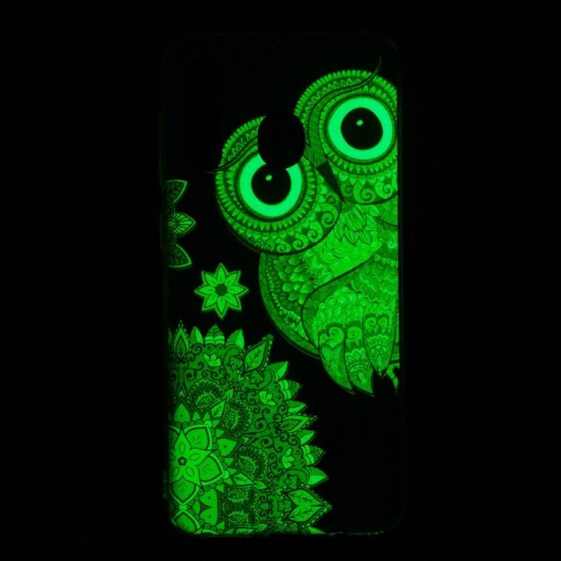 Kryt Samsung Galaxy A50 Fluorescenční Mandala Sova