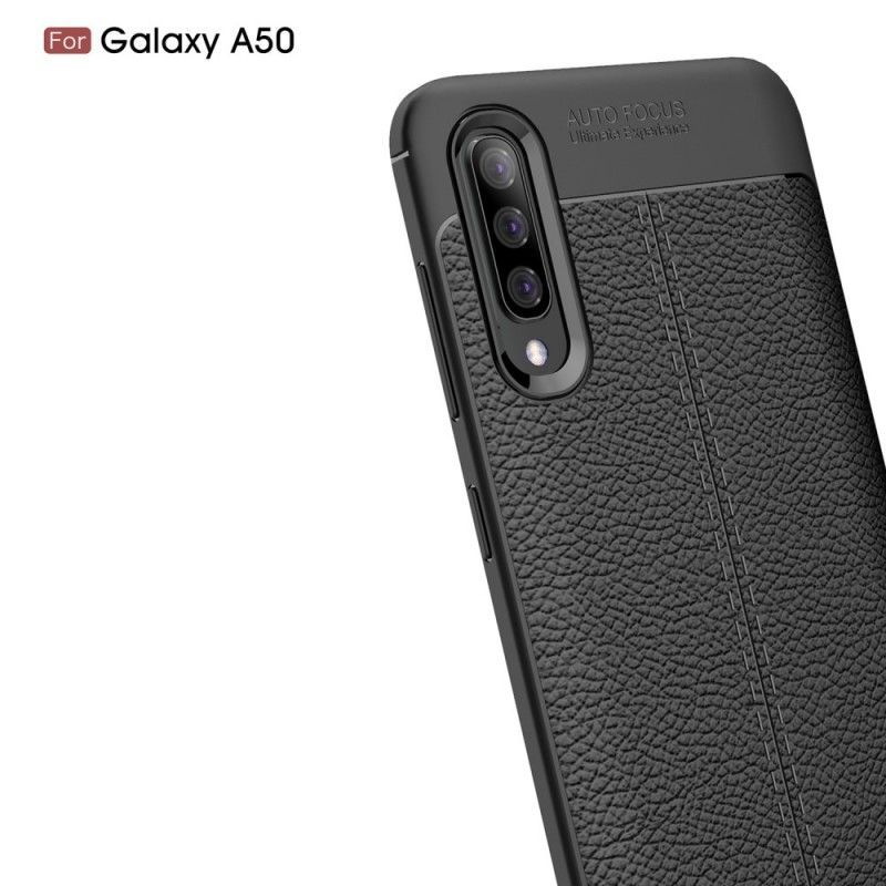 Kryt Samsung Galaxy A50 Litchi S Dvojitým Koženým Efektem