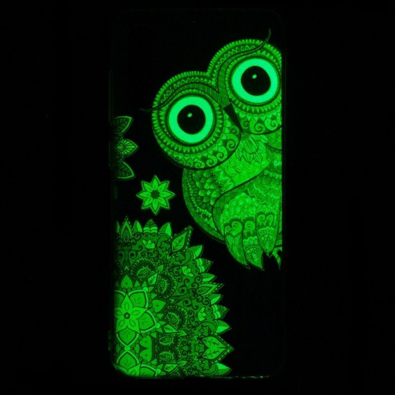 Kryt Samsung Galaxy A70 Fluorescenční Mandala Sova