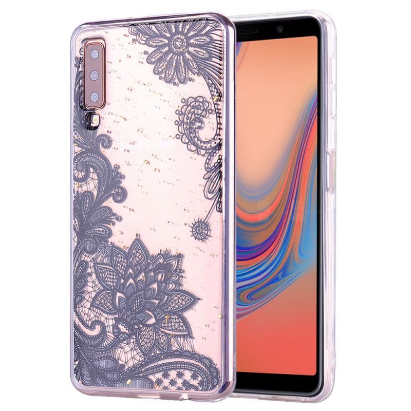 Kryt Samsung Galaxy A70 Krajka A Flitrové Květiny