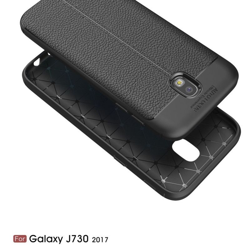 Kryt Samsung Galaxy J7 2017 Litchi S Dvojitým Koženým Efektem