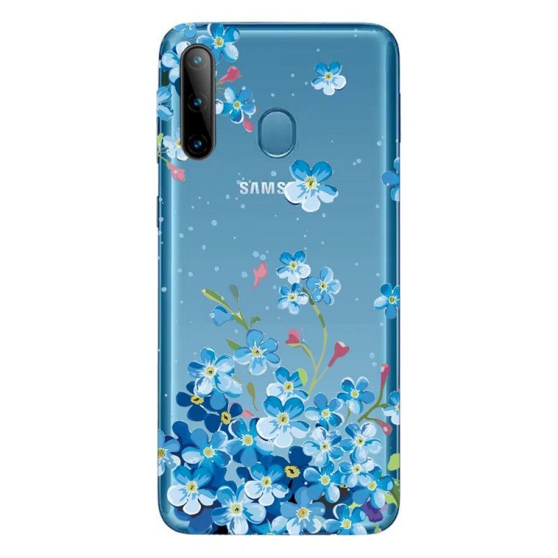 Kryt Samsung Galaxy M11 Modré Květy