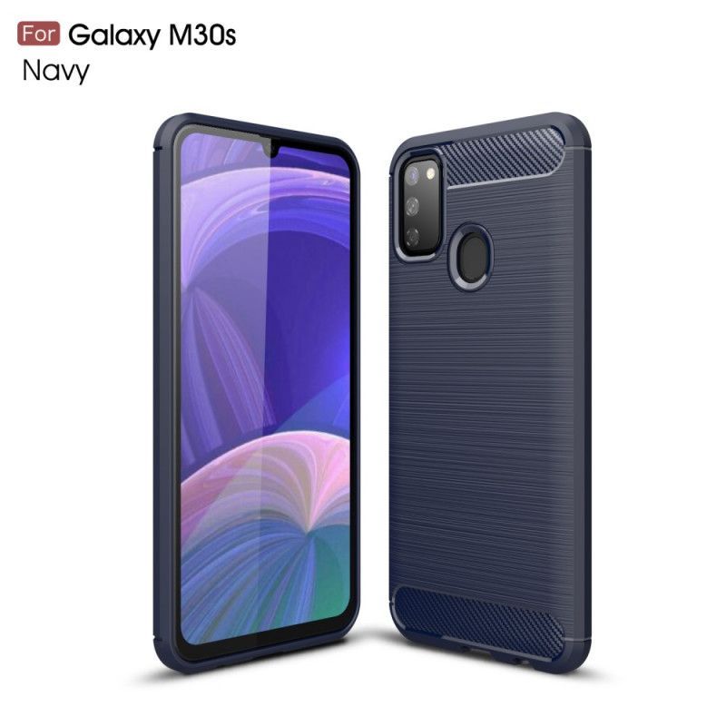 Kryt Samsung Galaxy M21 Kartáčované Uhlíkové Vlákno