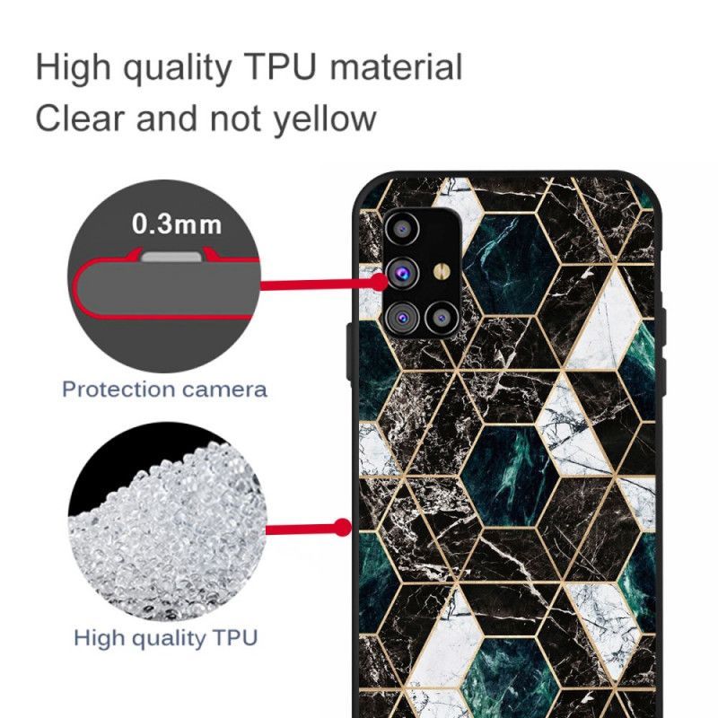 Kryt Samsung Galaxy M51 Barevný Geometrický Mramor