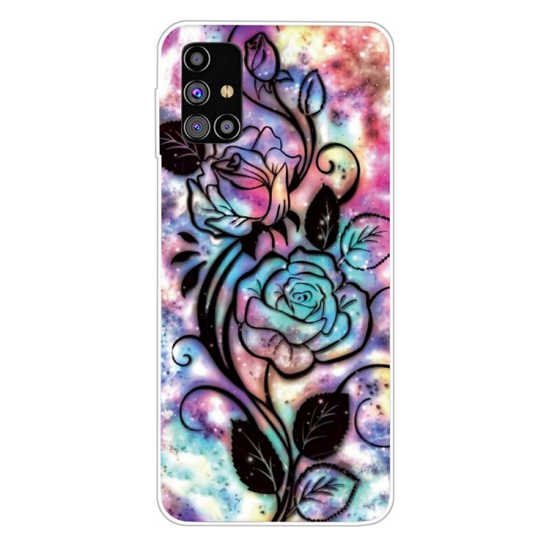 Kryt Samsung Galaxy M51 Grafická Květina