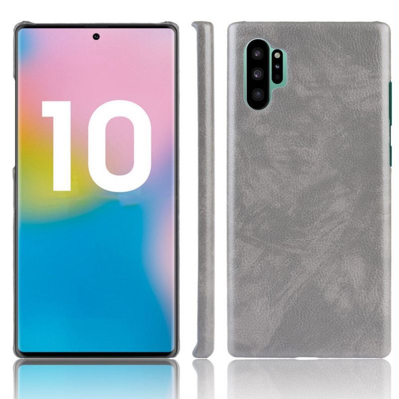 Kryt Samsung Galaxy Note 10 Plus Klasický Kožený Efekt Liči