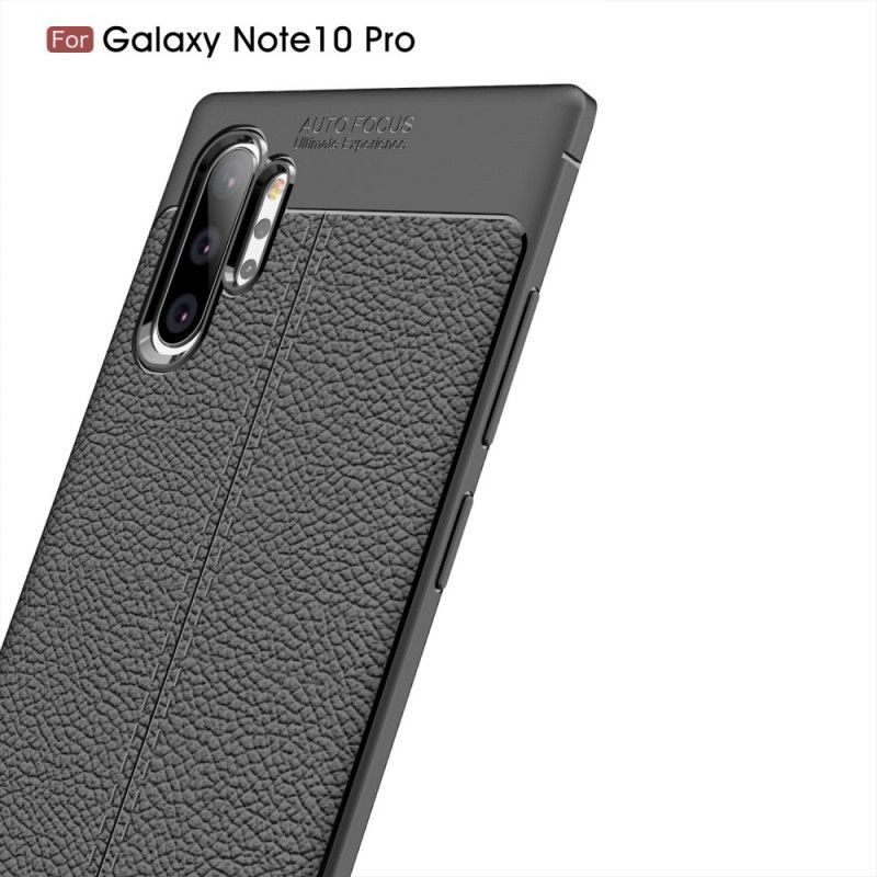 Kryt Samsung Galaxy Note 10 Plus Litchi S Dvojitým Koženým Efektem