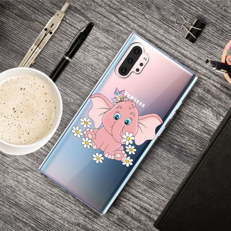 Kryt Samsung Galaxy Note 10 Plus Průhledný Růžový Slon