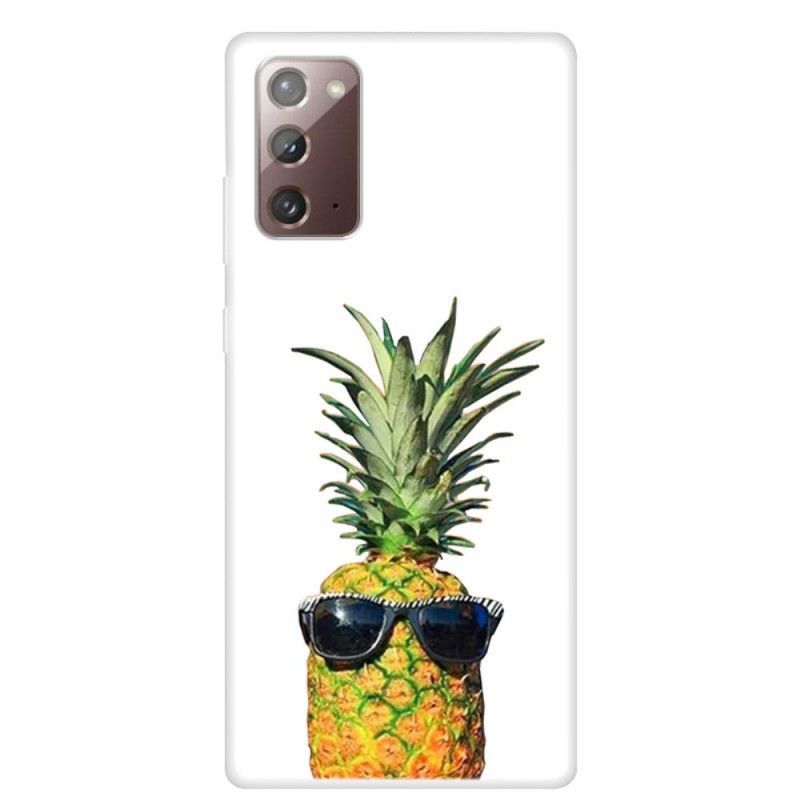 Kryt Samsung Galaxy Note 20 Průhledný Ananas Se Skleničkami