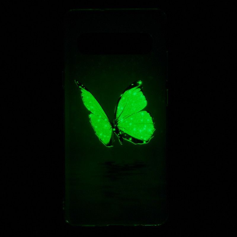 Kryt Samsung Galaxy S10 5g Fluorescenční Modrý Motýl