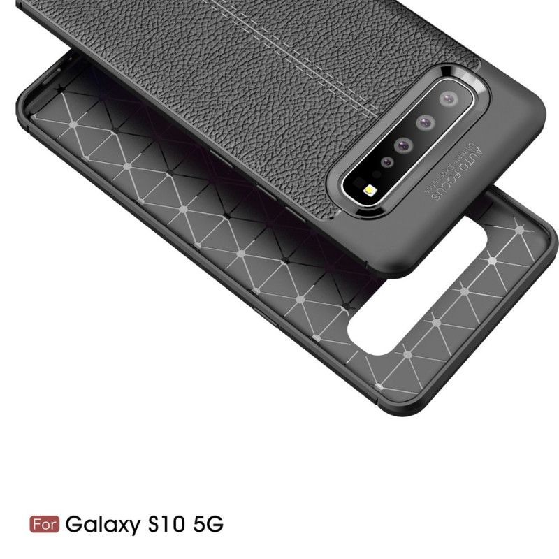 Kryt Samsung Galaxy S10 5g Litchi S Dvojitým Koženým Efektem