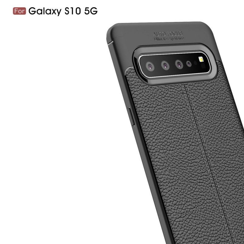 Kryt Samsung Galaxy S10 5g Litchi S Dvojitým Koženým Efektem