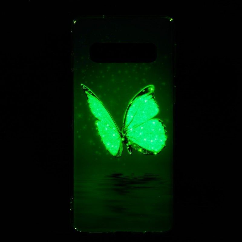 Kryt Samsung Galaxy S10 Fluorescenční Modrý Motýl