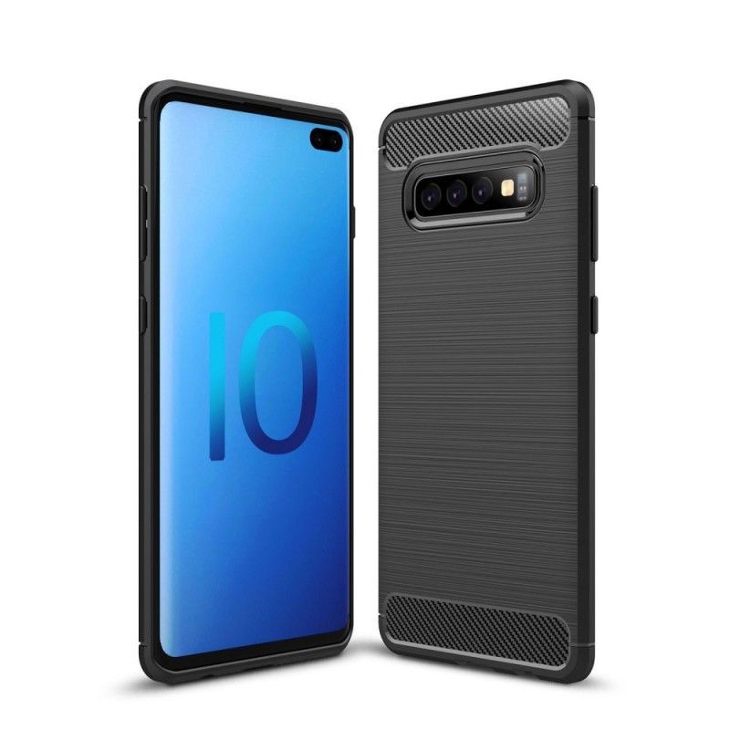 Kryt Samsung Galaxy S10 Plus Kartáčované Uhlíkové Vlákno