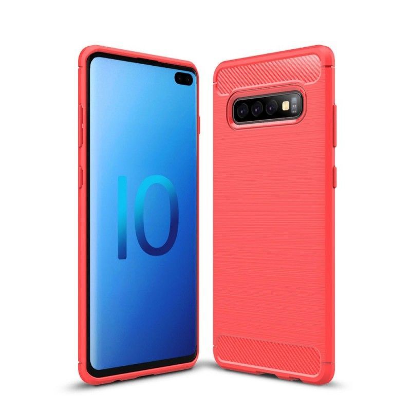 Kryt Samsung Galaxy S10 Plus Kartáčované Uhlíkové Vlákno