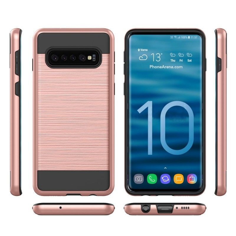 Kryt Samsung Galaxy S10 Plus Kartáčované Uhlíkové Vlákno