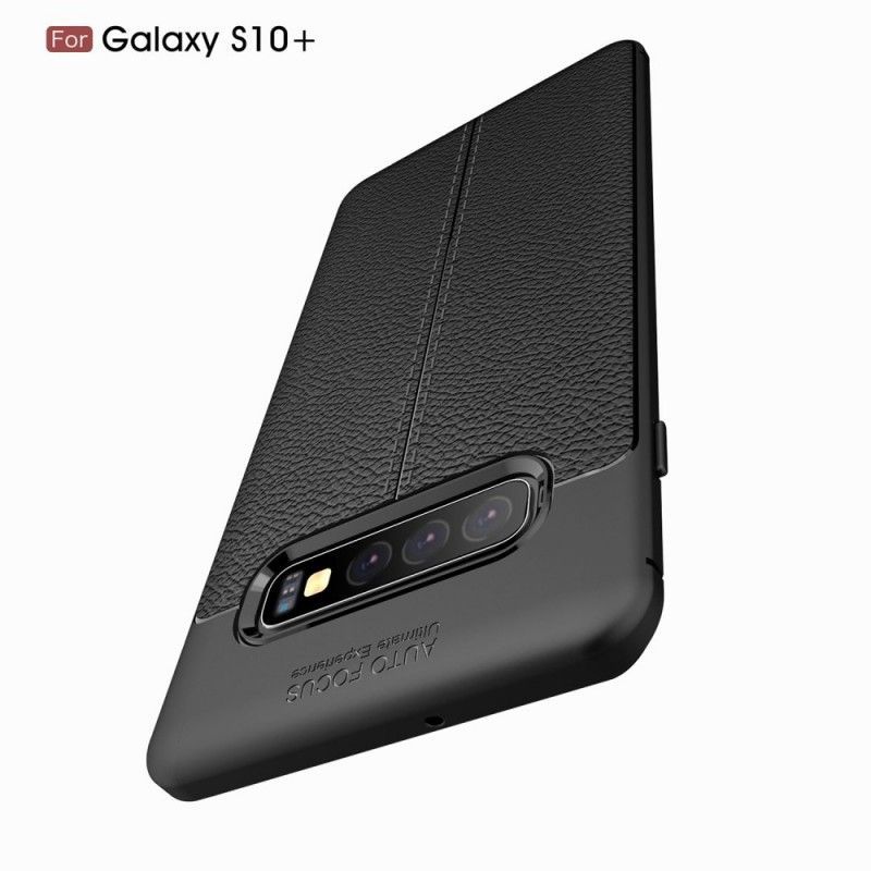 Kryt Samsung Galaxy S10 Plus Litchi S Dvojitým Koženým Efektem