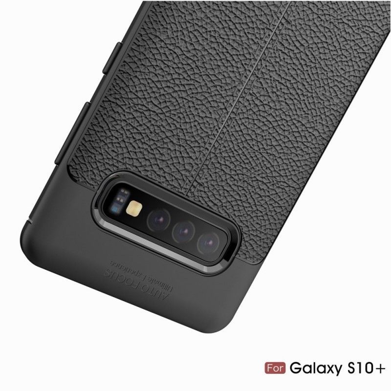 Kryt Samsung Galaxy S10 Plus Litchi S Dvojitým Koženým Efektem