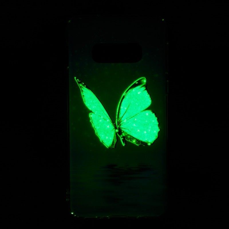 Kryt Samsung Galaxy S10e Fluorescenční Modrý Motýl