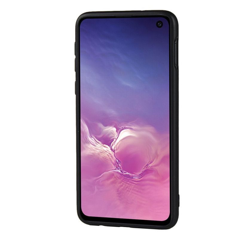 Kryt Samsung Galaxy S10e Kožená Textura Pouzdra Na Dvojité Karty