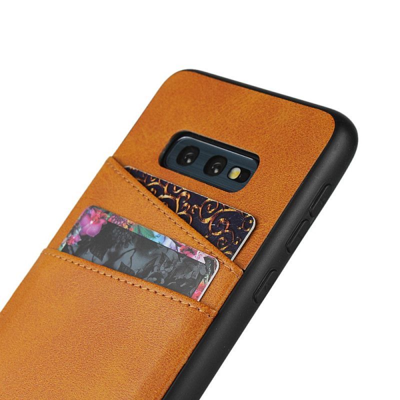 Kryt Samsung Galaxy S10e Kožená Textura Pouzdra Na Dvojité Karty