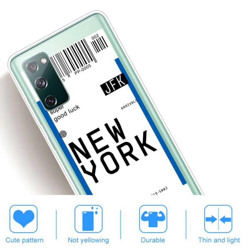 Kryt Samsung Galaxy S20 Fe Palubní Vstupenka Do New Yorku