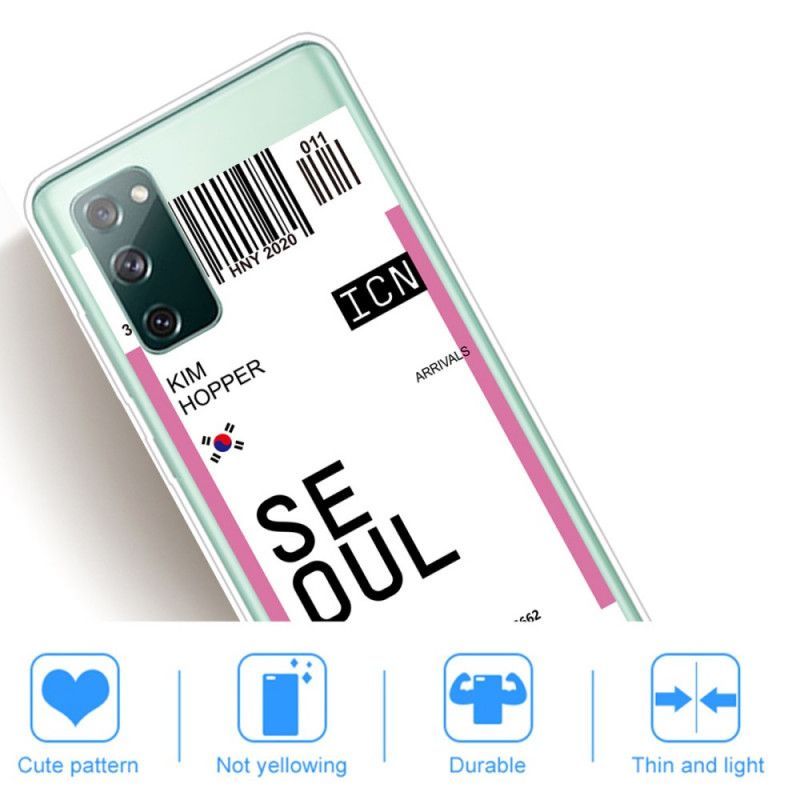 Kryt Samsung Galaxy S20 Fe Palubní Vstupenka Do Soulu