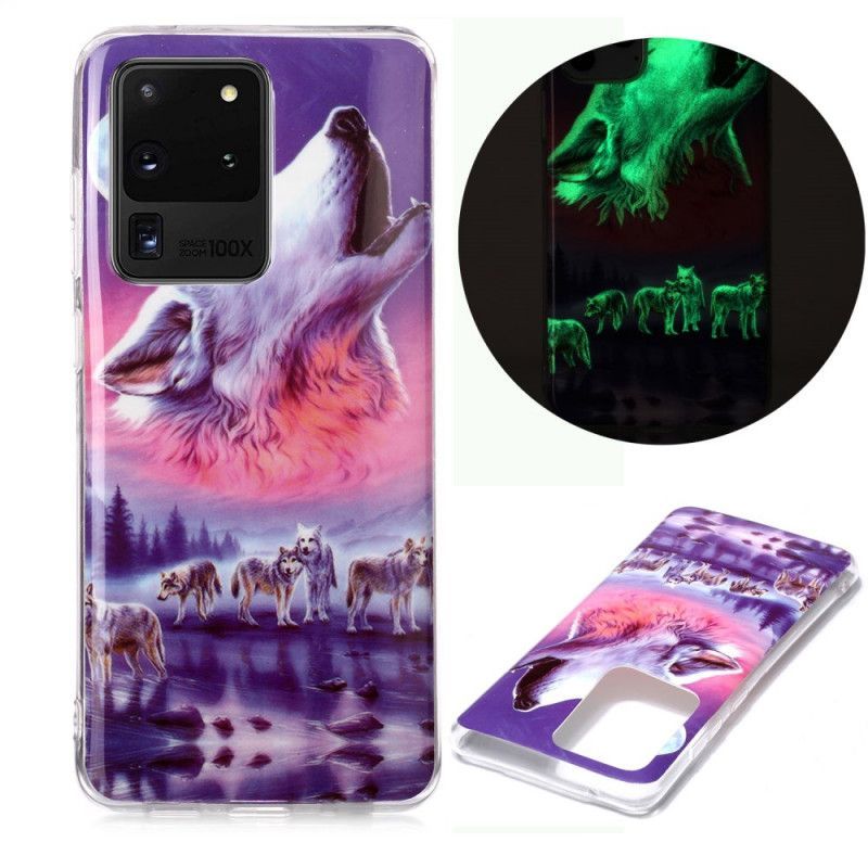 Kryt Samsung Galaxy S20 Ultra Fluorescenční Řada Vlků