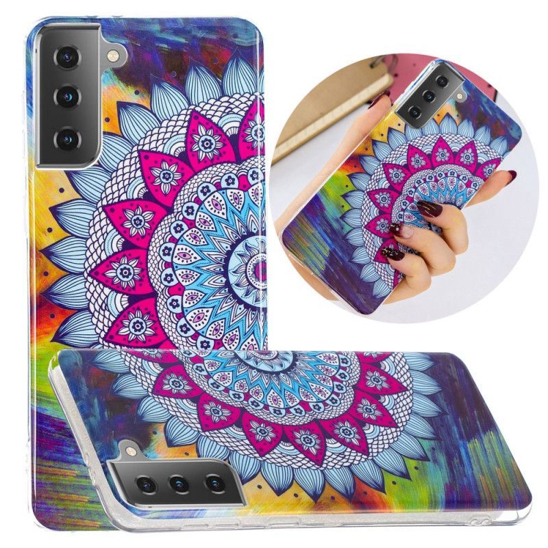 Kryt Samsung Galaxy S21 5g Fluorescenční Barevná Mandala