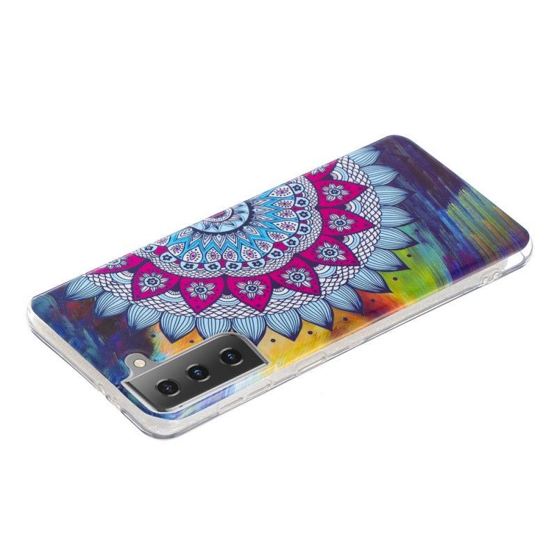 Kryt Samsung Galaxy S21 5g Fluorescenční Barevná Mandala