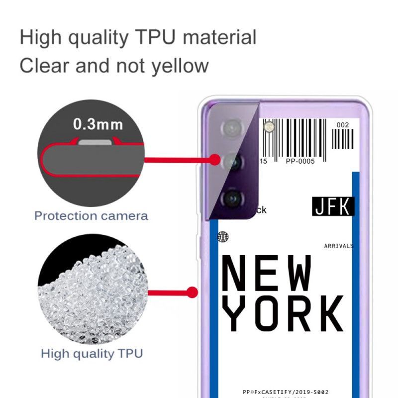 Kryt Samsung Galaxy S21 Plus 5g Palubní Vstupenka Do New Yorku